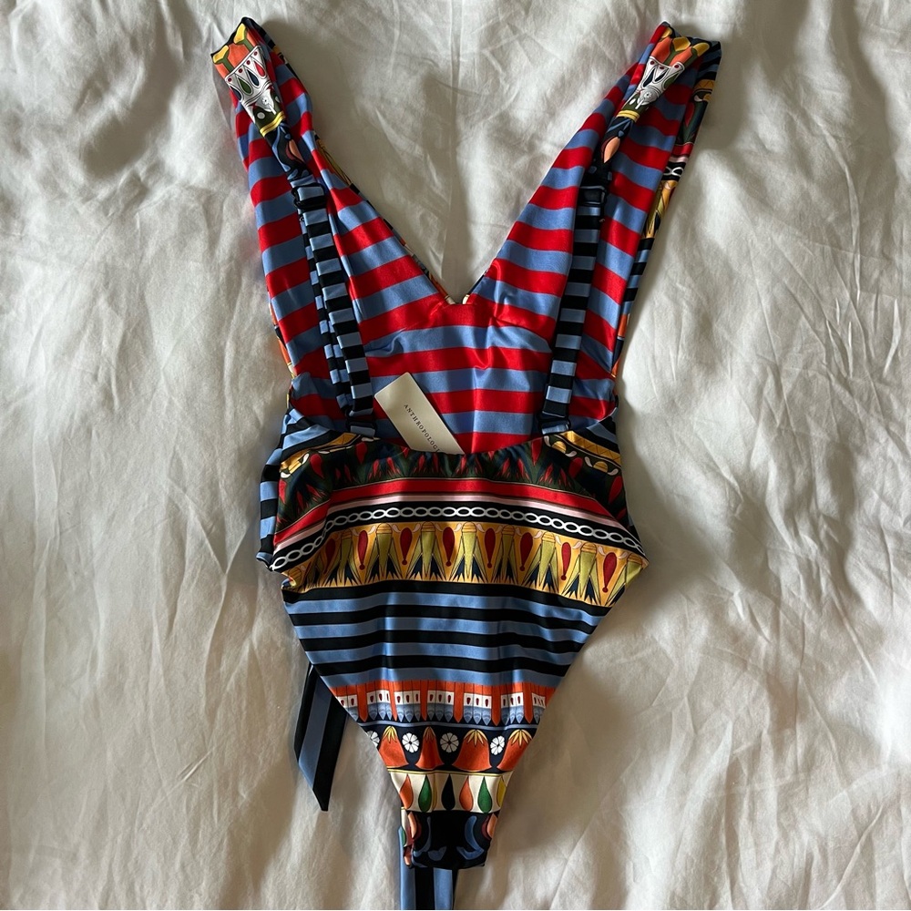 Agua Bendita Florentina Plunge One-Piece Swimsuit Size Small - Picture 8 of 9